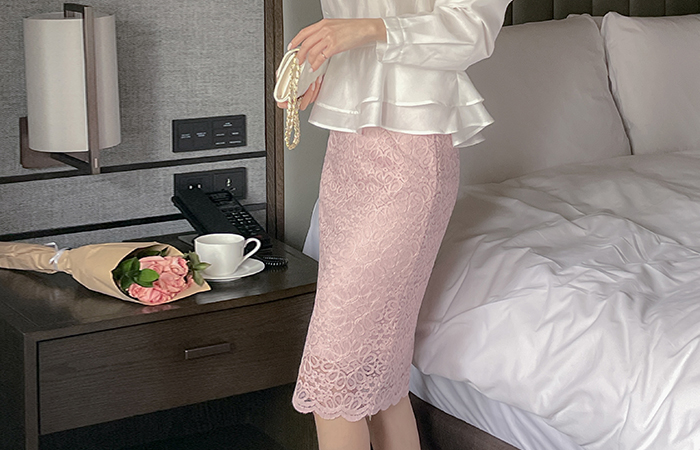 Lace Wave H-line Skirt