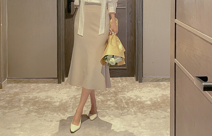 ray Cheese Span Mermaid Skirt