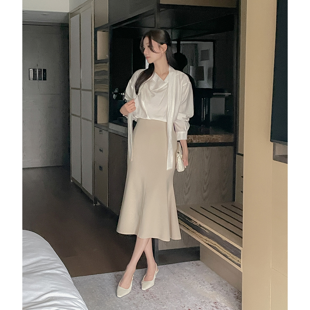 ray Cheese Span Mermaid Skirt