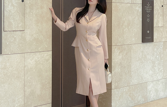 Peplum Style H-line Puff Dress