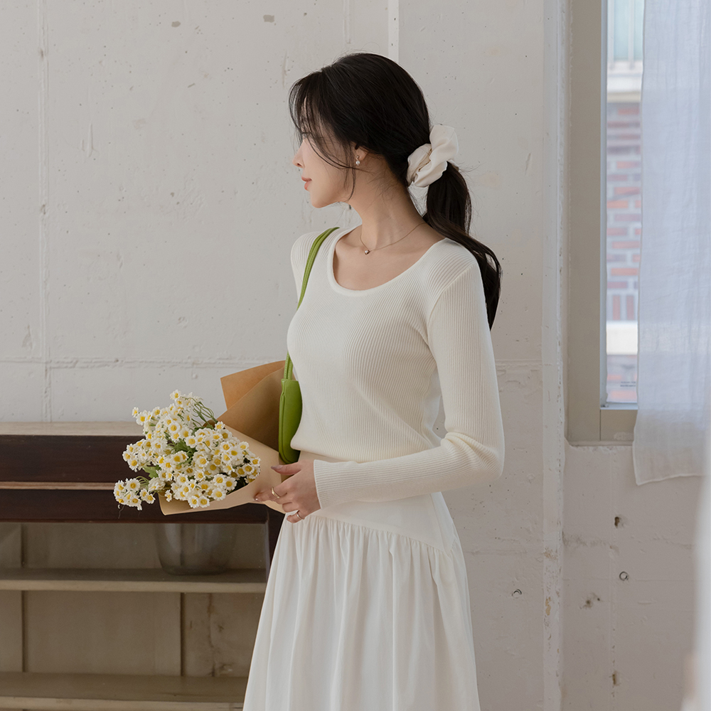 센느 Basic UNeck Corduroy Knit