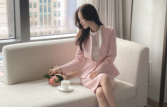 H-line Tweed Set-up Skirt