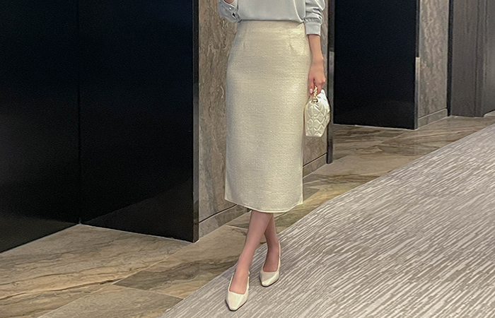 Spring Tweed H-line Skirt