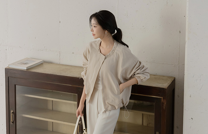 Mood Frill Raund neck Blouson Jumper