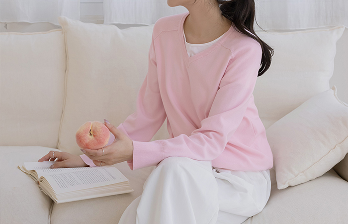 Macaron V-neck Reglan Knit