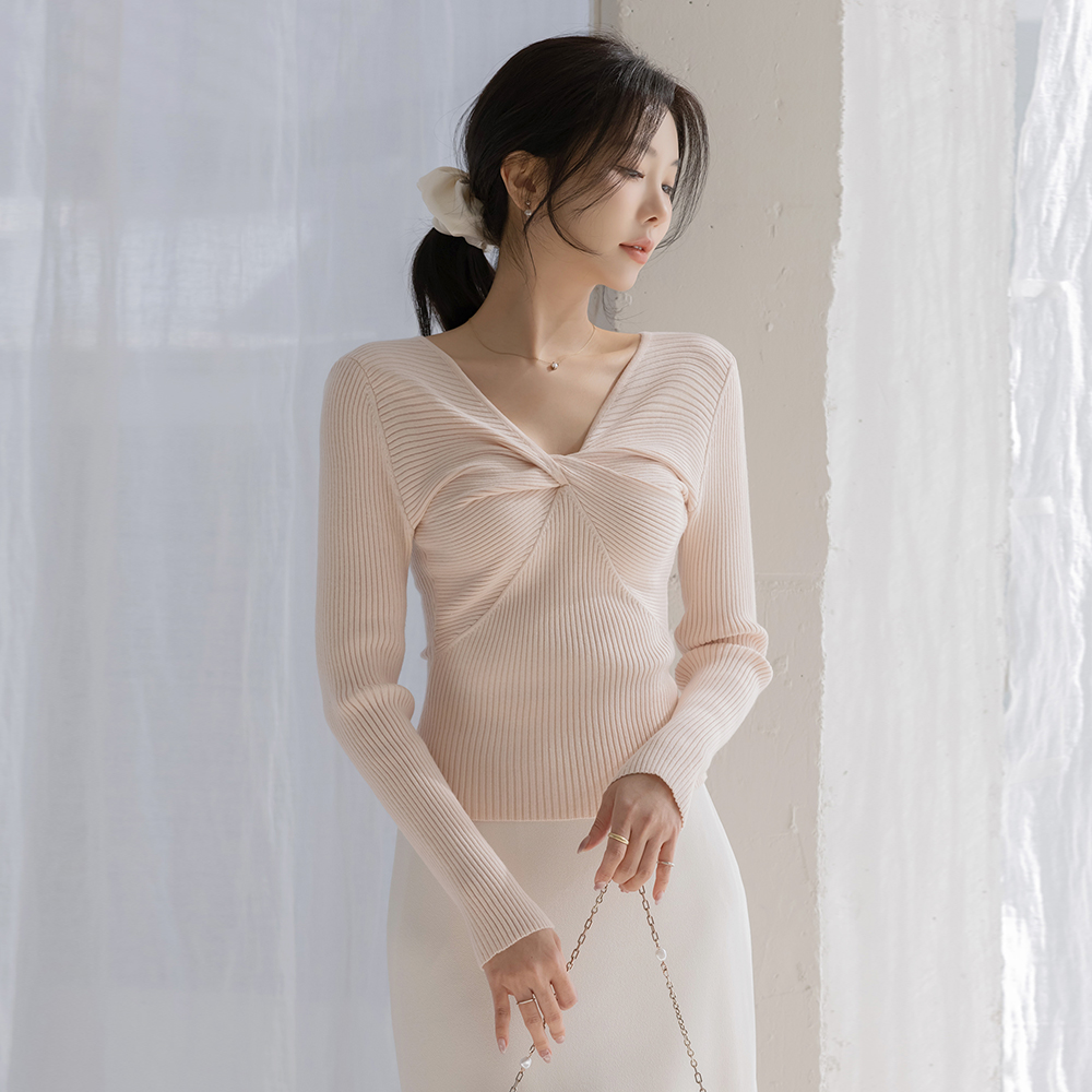 Rosy slender Twist Corduroy Knit