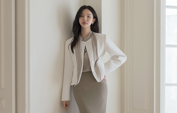 Urban Raund neck Tweed Jacket