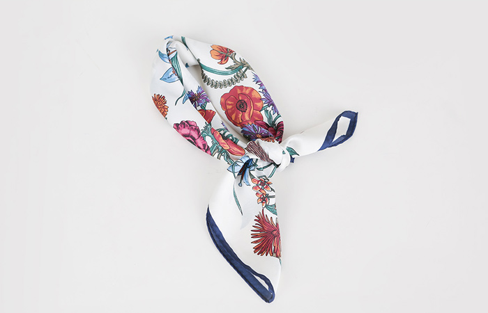 Flower oriental silky scarves