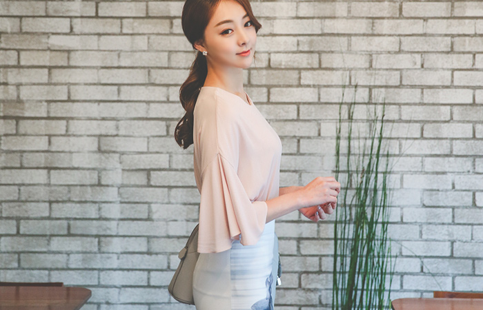 Dressy Flare Sleeve Blouse