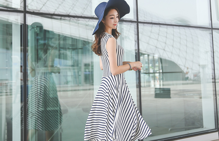 Tencel Stripe Flare One Piece