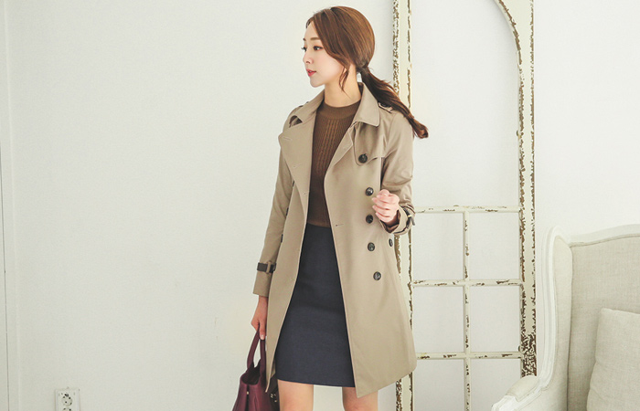 Classic Leather Trench Coat bijyo