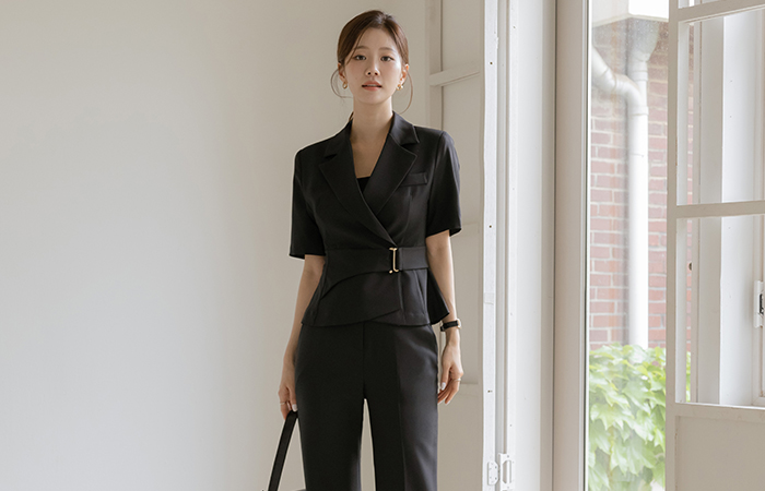 Formal Classic Gold Belted Set-up Jacket