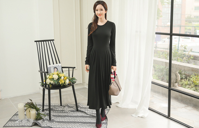 Tencel Accordion Pleats Long one piece