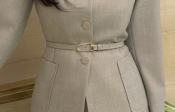 Raund neck 커버핏 Set-up Jacket_Belt