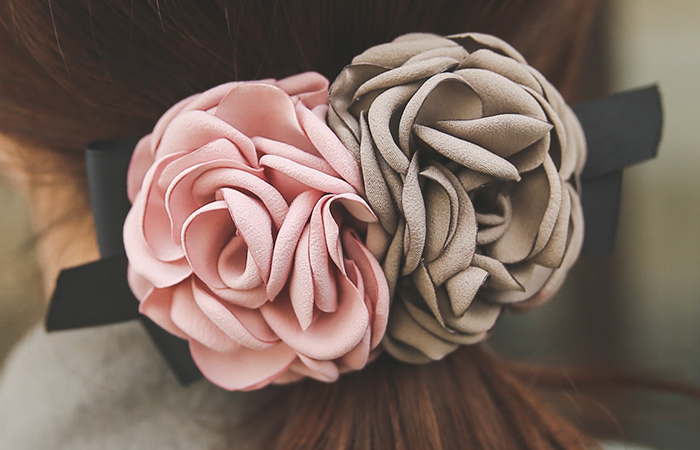 rose Flower bowknot hairpin