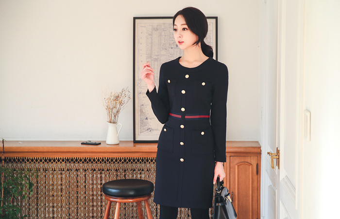 Mariner Luxury Button Dress