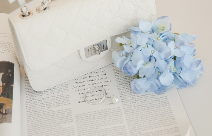 Silver ring pearl brooch