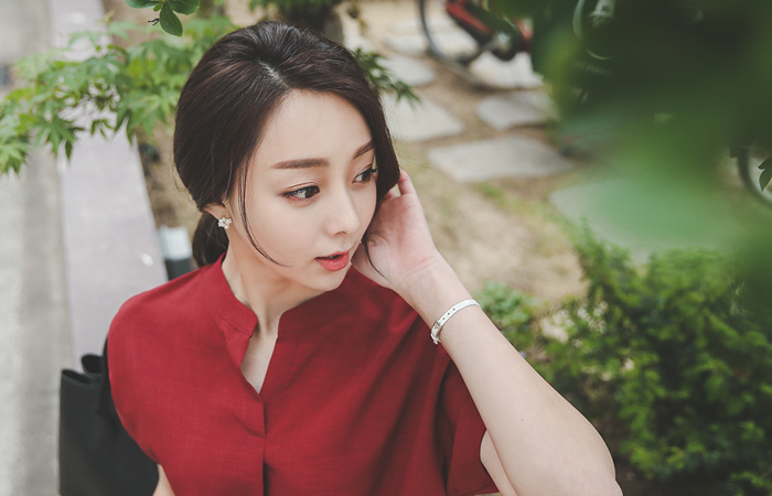 Basic twist Rouge Shirt (short sleeves)