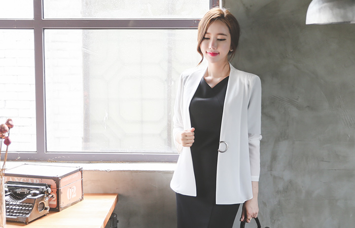 Modern Crescent Chiffon Jacket