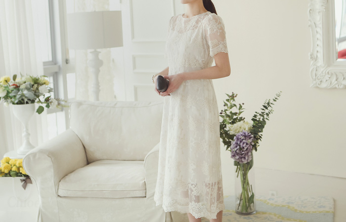 Melinda See-through look Race Long one piece